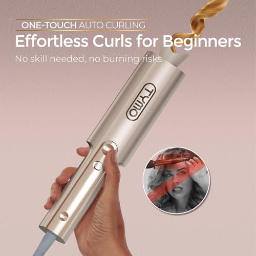TYMO CurlPro Plus Automatic Rotating Curling Iron for Long Hair Women Ionic Ceramic Hair Curler with Anti-Scald Tangle-F