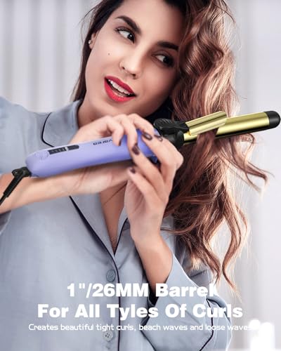 Zavarea Professional 1 Inch Rotating Curling Iron for All Hair Types - Rapid Heating Automatic Curling Wand
| Zavarea 1