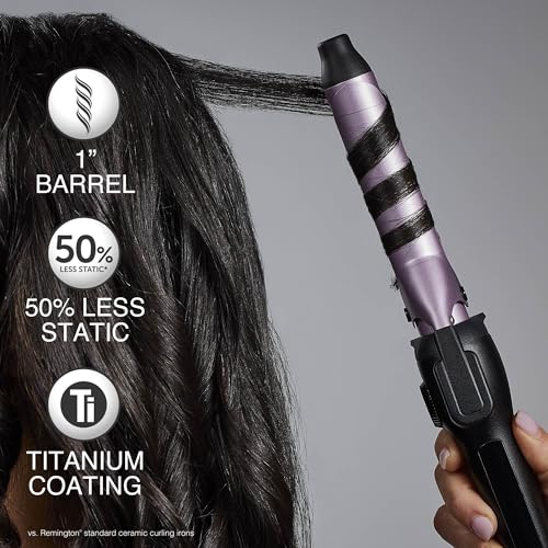 Remington Anti-Static 1-Inch Clipped Curling Iron for Soft Classic Curls & Defined Waves
| Remington Titanium Protectio